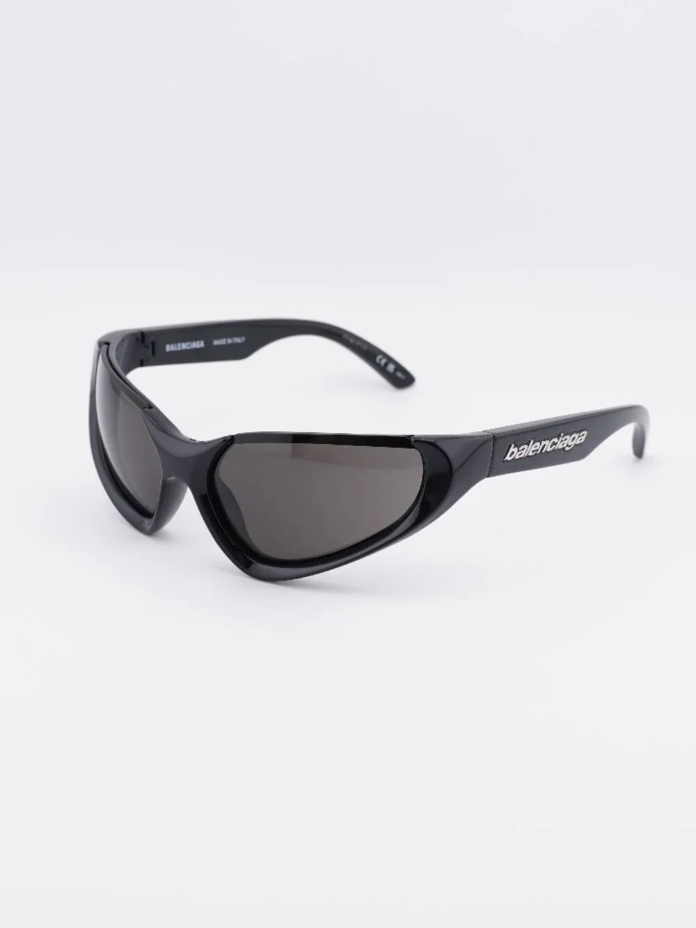 Balenciaga BB0202S 001 Unisex Sunglasses Black Geometric Frame, Grey Lenses